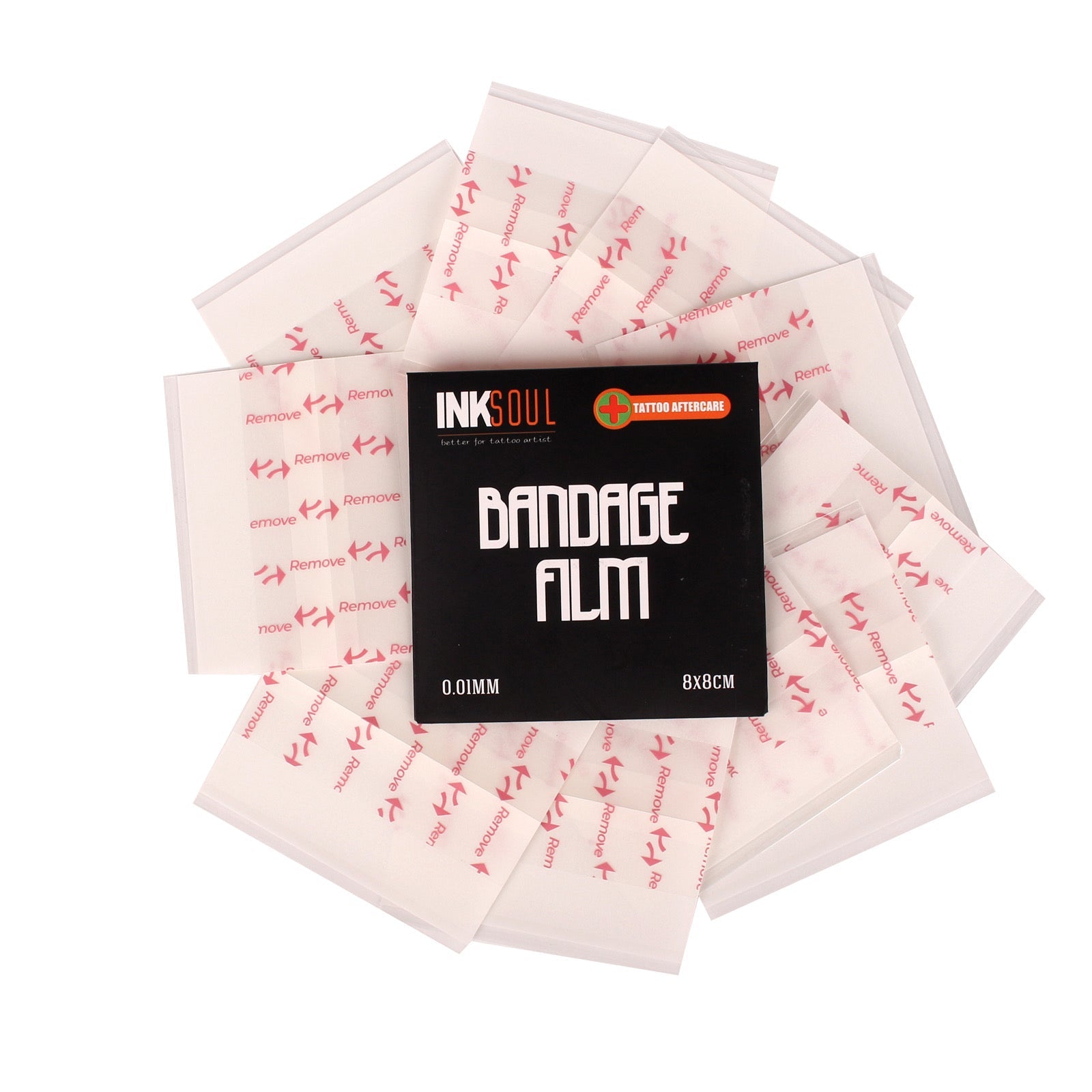 INKSOUL® Tattoo Aftercare Bandage Film 0.01mm ultrathin 3.1in X 3.1in 10sheets