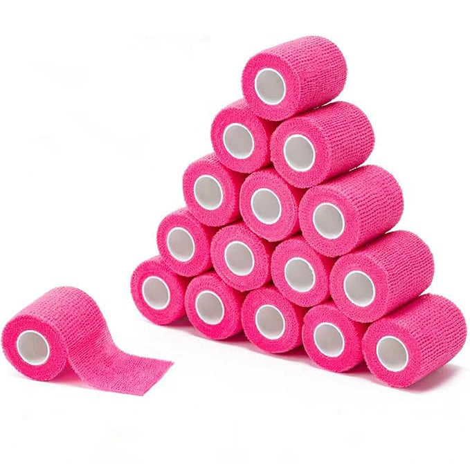 Self Adherent Cohesive Bandages Wrap 2" x 5 Yards, 12 Rolls
