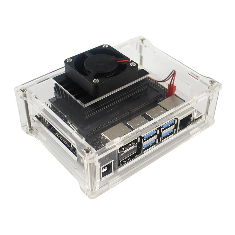 NVIDIA Jetson Nano Developer kit Acrylic Case Box Transparent Shell Clear Enclosure with Cooling Fan