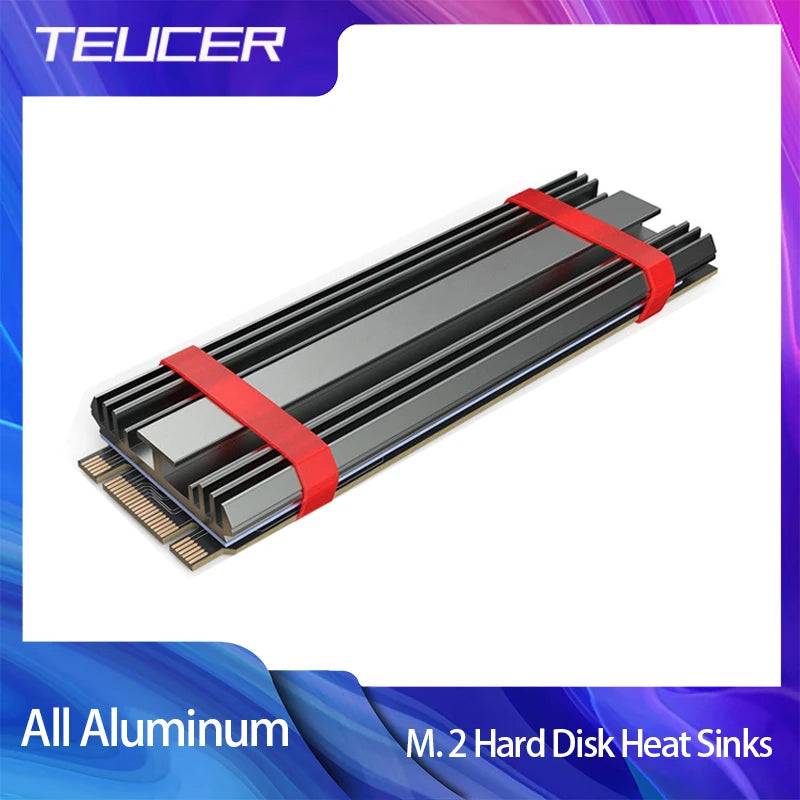 TEUCER M.2 SSD Cooler NVME 2280 Solid State Disk Drive Radiator M2 SSD Heatsink with Thermal Pad PS5 Heatsink