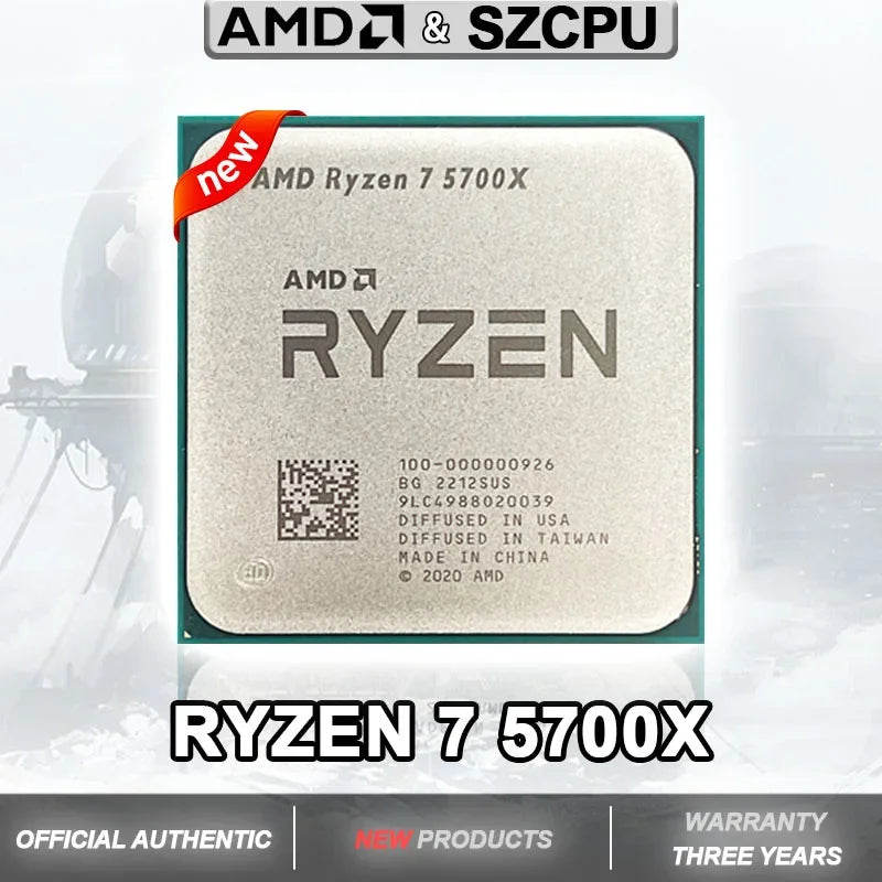 AMD R7 5700X Ryzen 7 5700X 3.4 GHz Eight-Core 16-Thread CPU 7NM L3=32M 100-000000926 Socket AM4 New