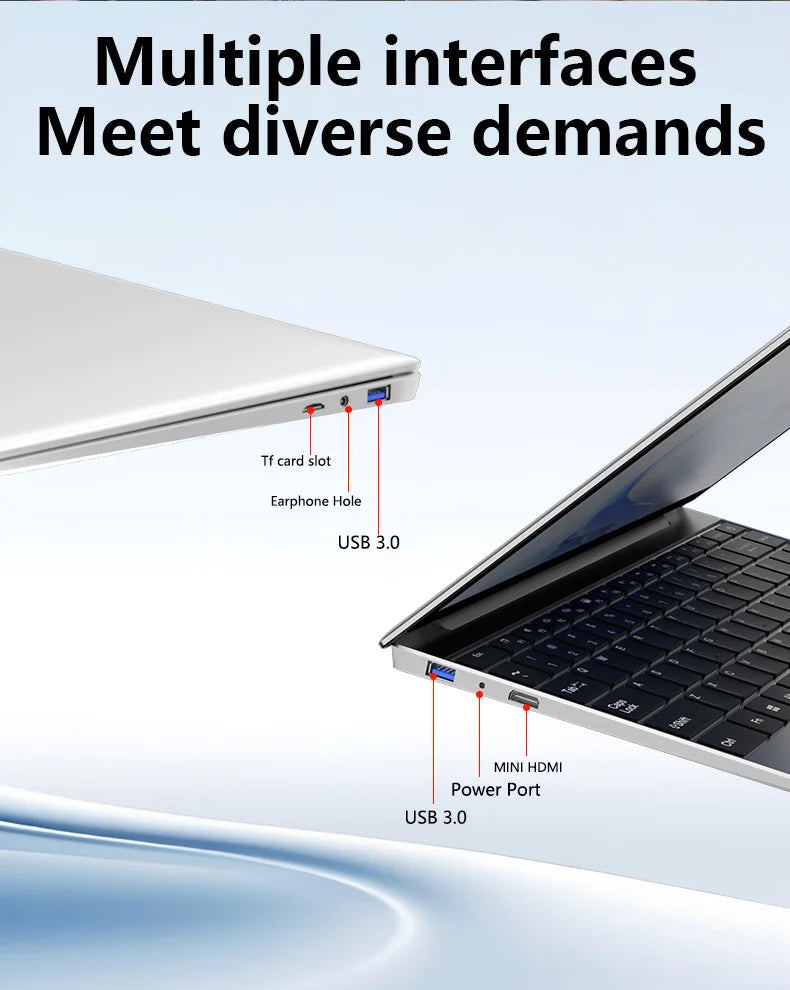 14.1" HD Laptop Intel  i7-8650U 32GB RAM 512GB 2TB SSD 5000mAh Battery Windows 11 Pro WiFi 6 Ultra Thin Business Gaming Notebook
