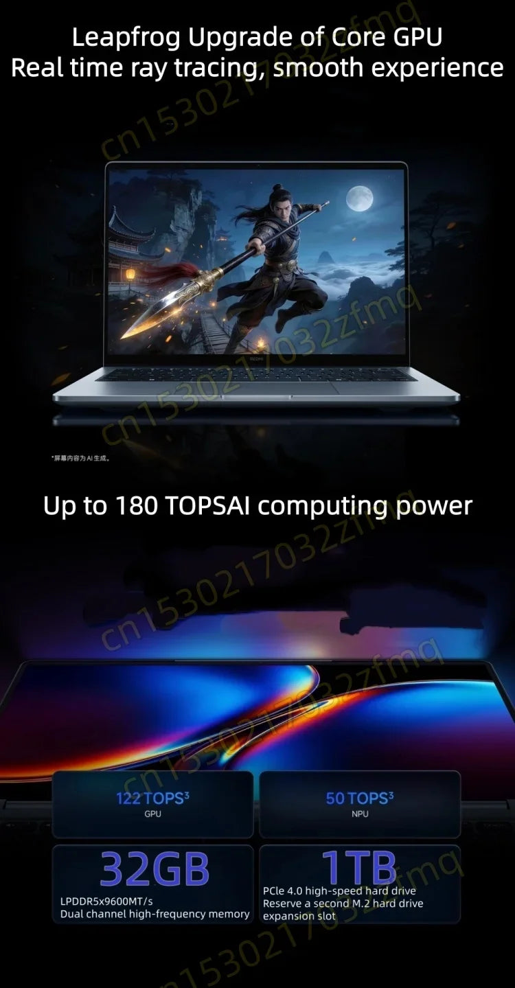 Xiaomi REDMI Book Pro 16 2026 Laptop Ultra5-338H/UltraX7-358H/32GB+1TB 16inch 3.2K 165Hz Screen MI Notebook PC