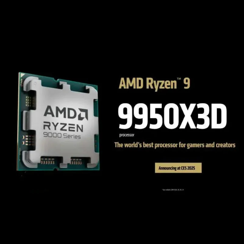 Ryzen 9 9950X3D CPU for X670E X870 4.3GHz up to 5.7GHz 16-Core 32-Thread Socket AM5 9000 Series R9 9950X3D Processor Bulk CPUs