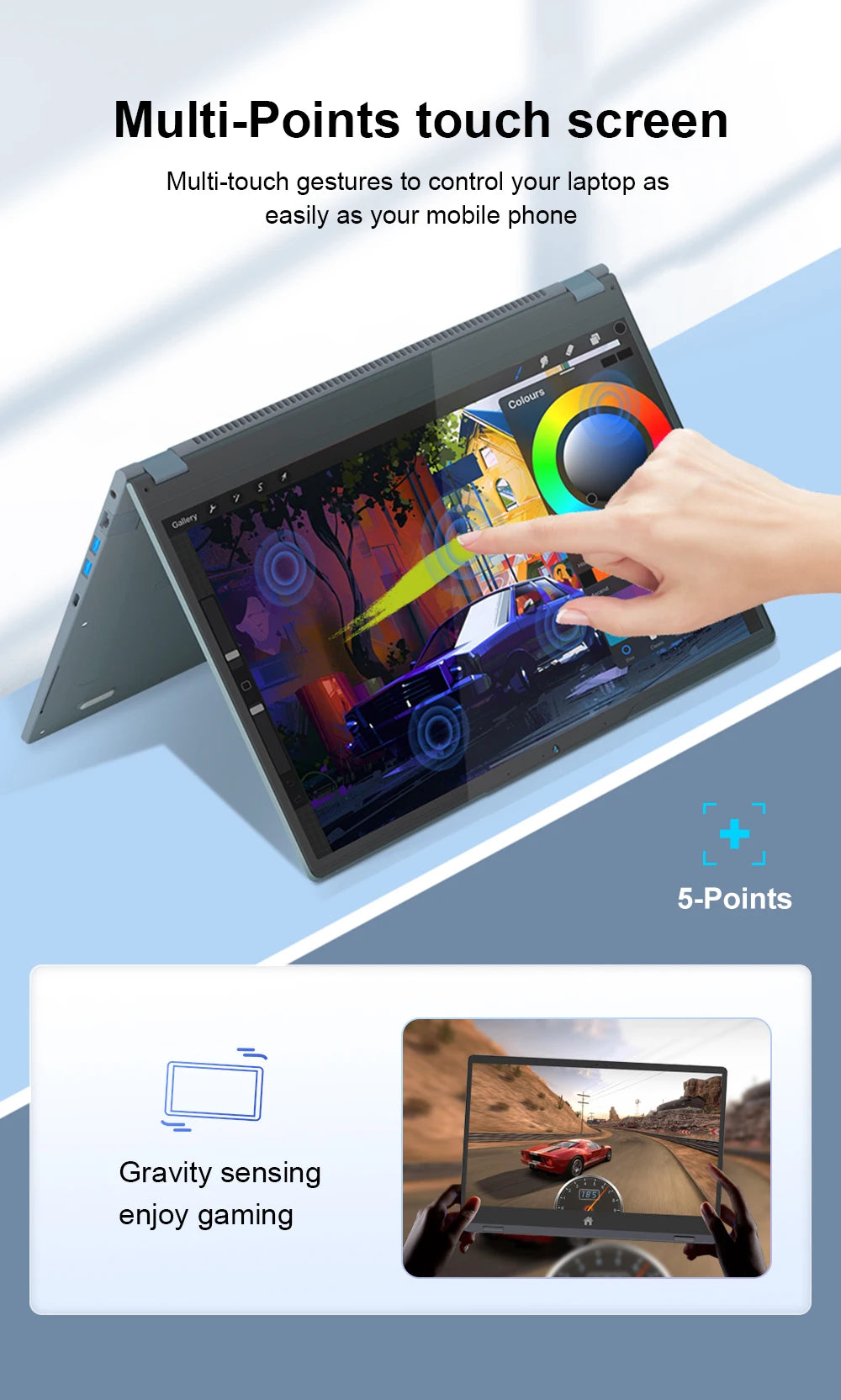Ninkear 2 in 1 Laptop YBOOK 15 The best Christmas gift AMD™ Ryzen 3 3200U 16GB DDR4 + 512GB SSD 15.6 Inch 360 Degree Flip