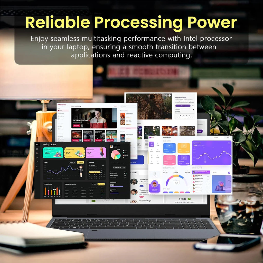 LENOU 2026 NEW Intel Core I9 10980HK 15.6' Gaming Laptop 16GB DDR4 1TB SSD Windows 11 Pro Portable Notebook PC Computer Laptops