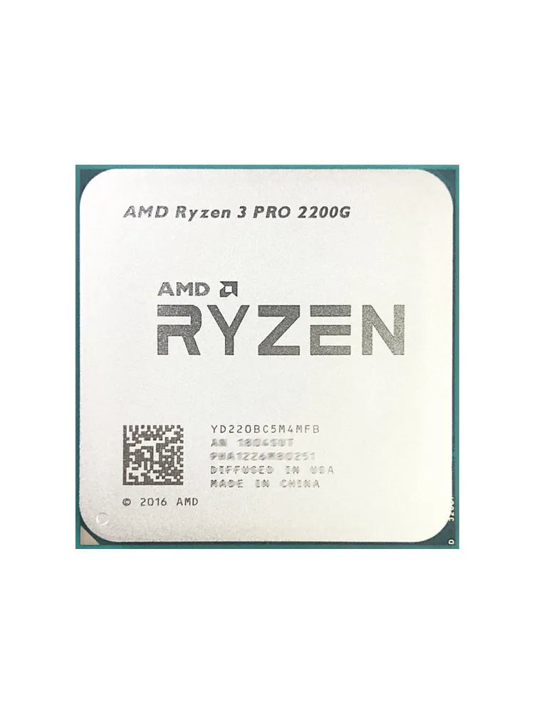 AMD Ryzen 3 PRO 2200G R3 PRO 2200G  R3 2200G 3.5 GHz Used Quad-Core Quad-Thread CPU   YD220BC5M4MFB Socket AM4