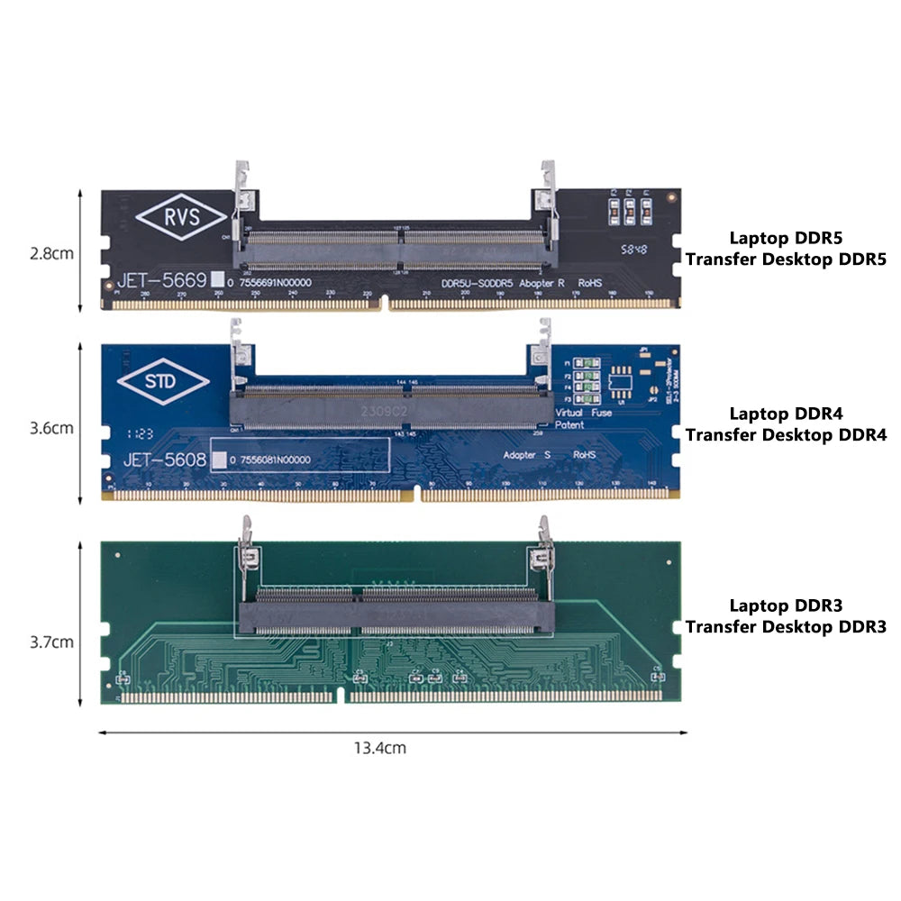 Memory Module Test Card DDR3 DDR4 DDR5 Laptop Memory to Desktop Testing Adapter High-Frequency Impedance Plug And Play