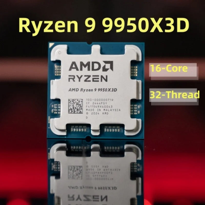 Ryzen 9 9950X3D CPU for X670E X870 4.3GHz up to 5.7GHz 16-Core 32-Thread Socket AM5 9000 Series R9 9950X3D Processor Bulk CPUs