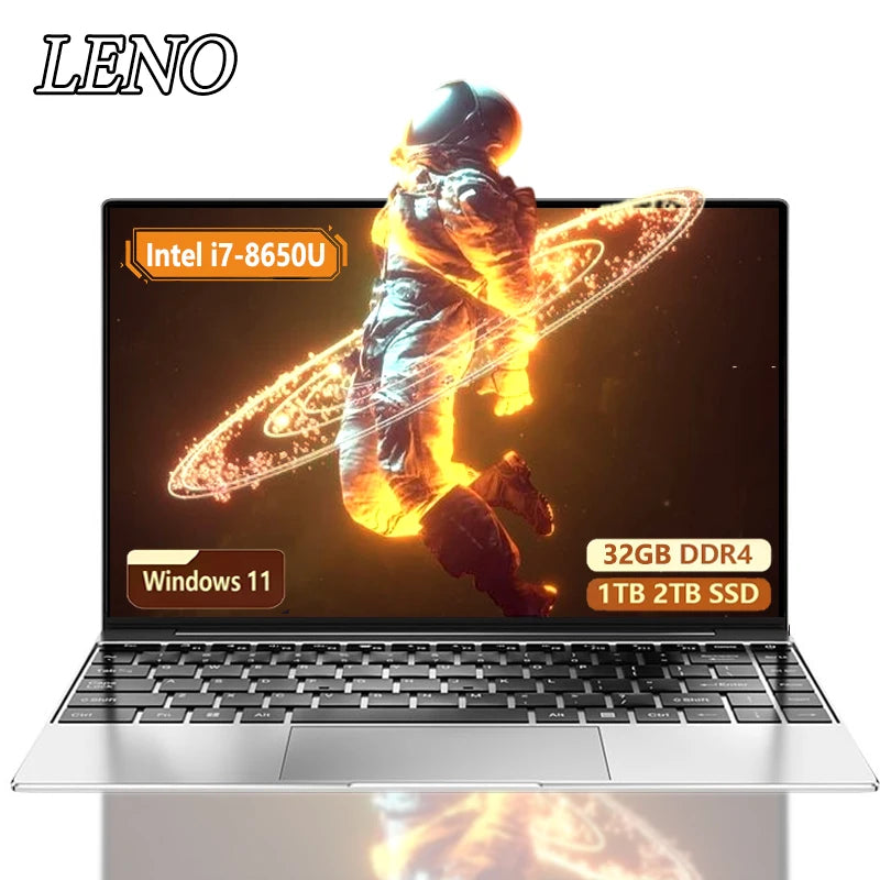 14.1" HD Laptop Intel  i7-8650U 32GB RAM 512GB 2TB SSD 5000mAh Battery Windows 11 Pro WiFi 6 Ultra Thin Business Gaming Notebook