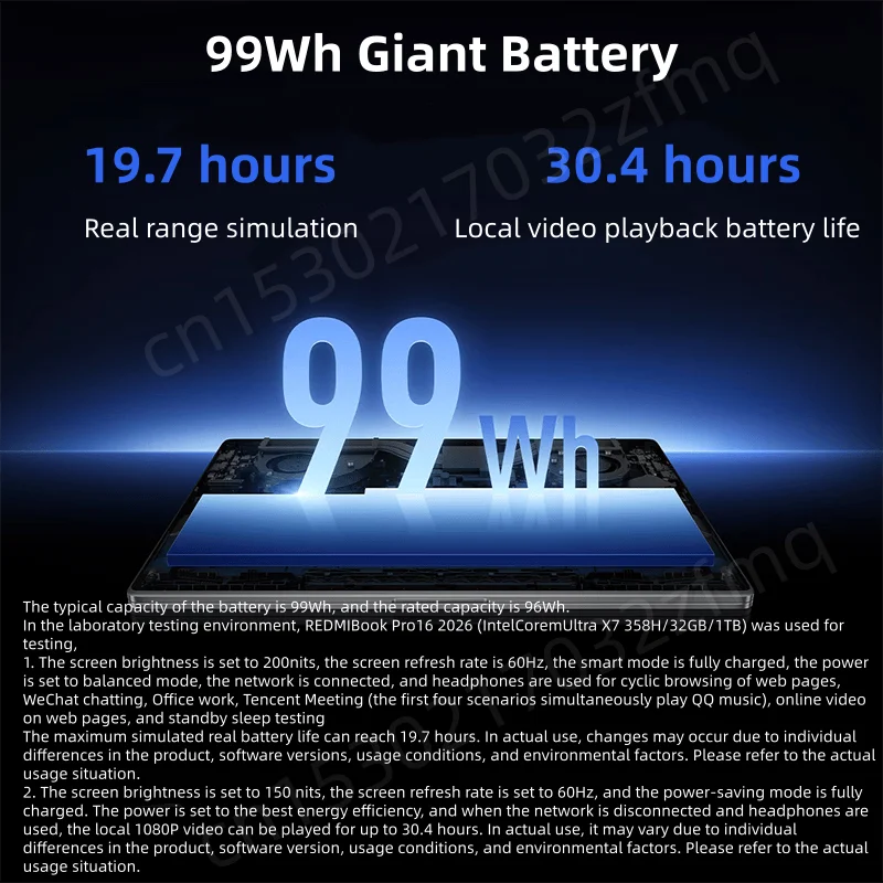 Xiaomi REDMI Book Pro 16 2026 Laptop Ultra5-338H/UltraX7-358H/32GB+1TB 16inch 3.2K 165Hz Screen MI Notebook PC