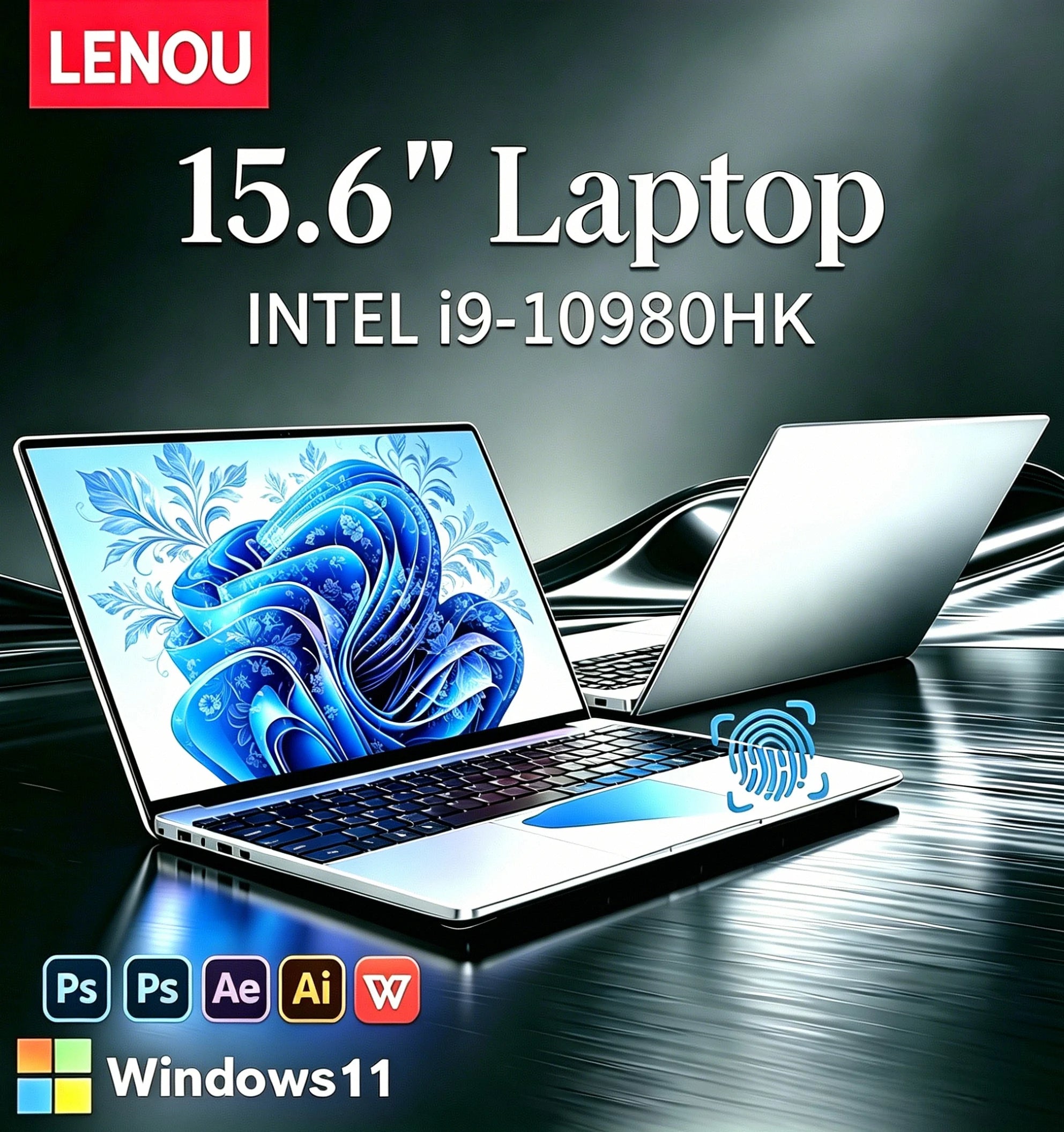 LENOU 2026 NEW Intel Core I9 10980HK 15.6' Gaming Laptop 16GB DDR4 1TB SSD Windows 11 Pro Portable Notebook PC Computer Laptops