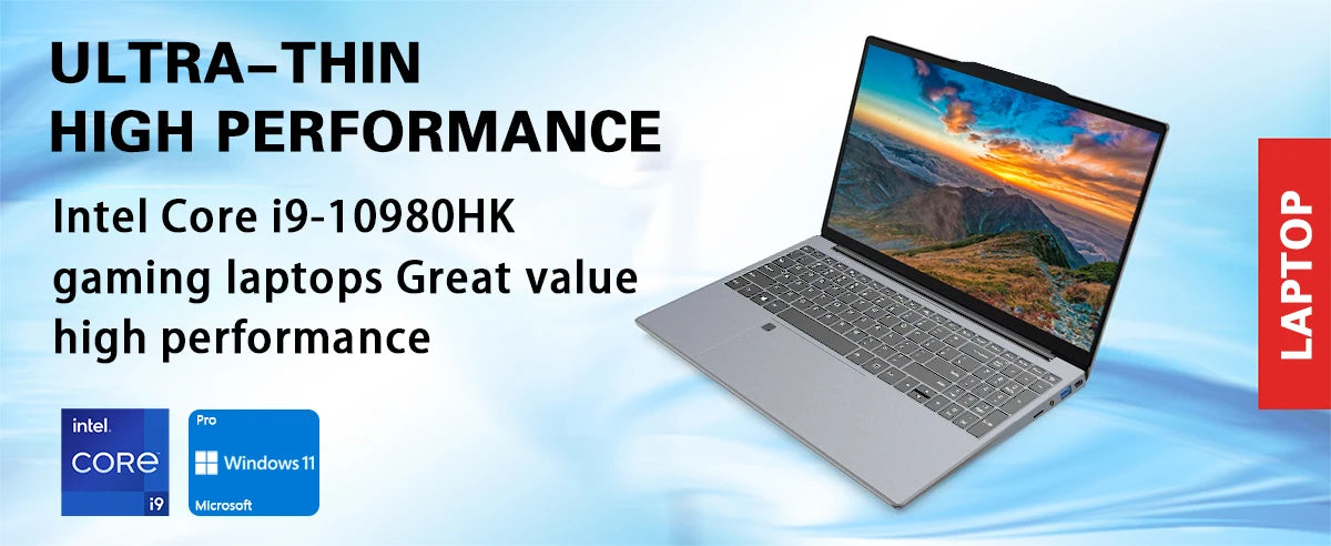 LENOU 2026 NEW Intel Core I9 10980HK 15.6' Gaming Laptop 16GB DDR4 1TB SSD Windows 11 Pro Portable Notebook PC Computer Laptops