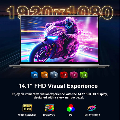 14.1" HD Laptop Intel  i7-8650U 32GB RAM 512GB 2TB SSD 5000mAh Battery Windows 11 Pro WiFi 6 Ultra Thin Business Gaming Notebook