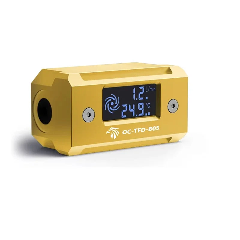 PC water cooling metal flow meter water cooling temperature indicator with LED screen digital display with G1/4 thread